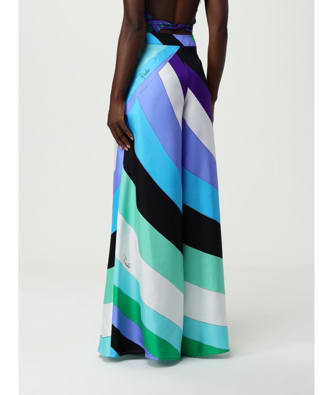 PUCCI Мульти шелковые брюки широкие, фото 4