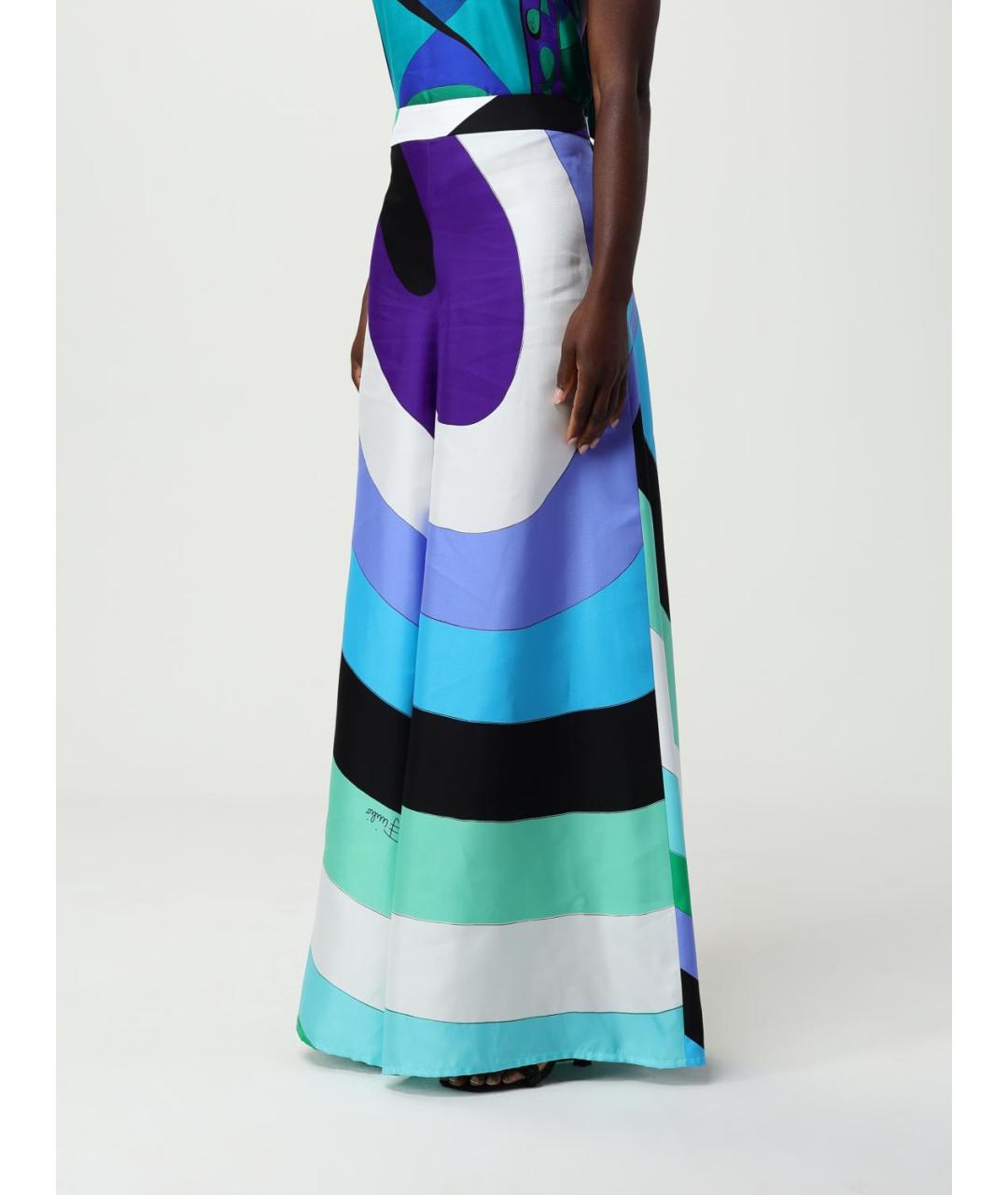 PUCCI Мульти шелковые брюки широкие, фото 5