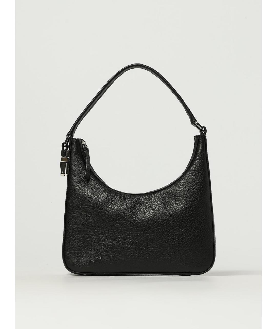 BY FAR Черная кожаная сумка через плечо, фото 4