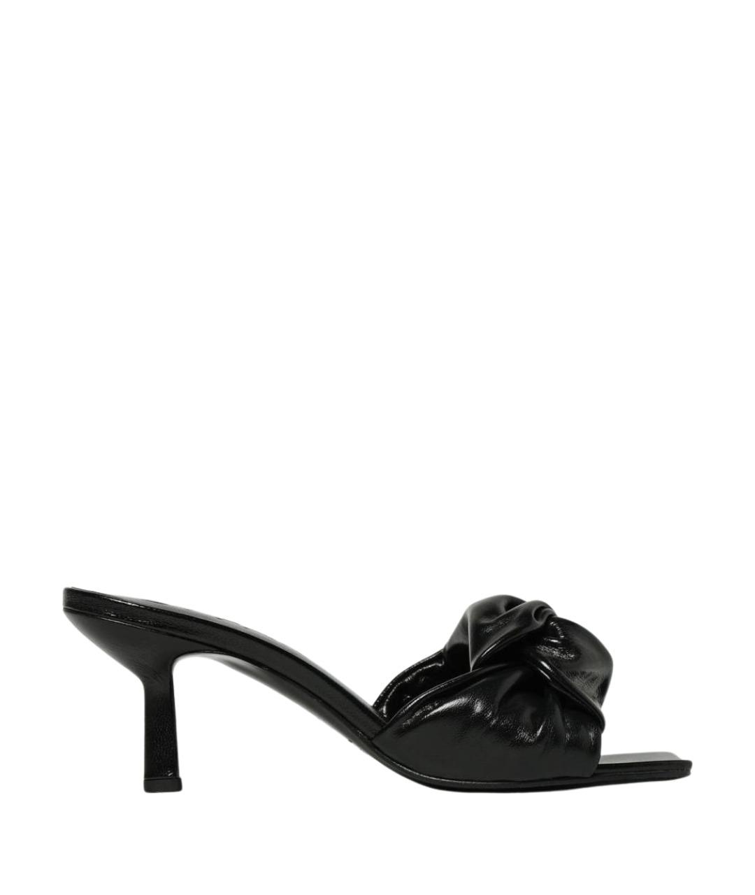BY FAR Черные кожаные мюли, фото 1