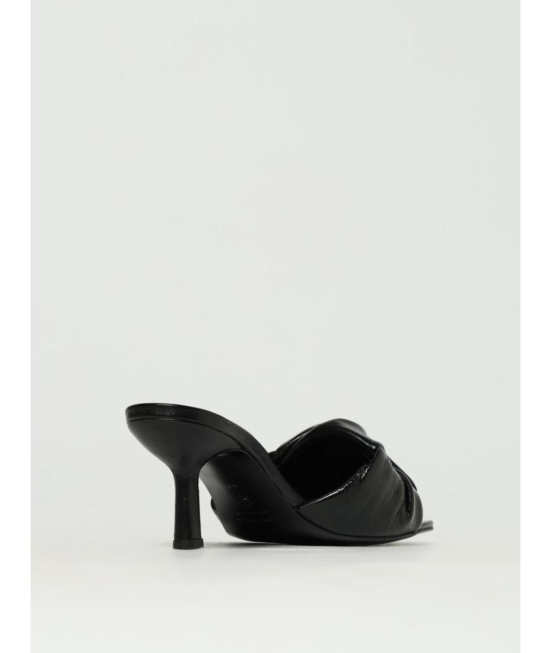 BY FAR Черные кожаные мюли, фото 3