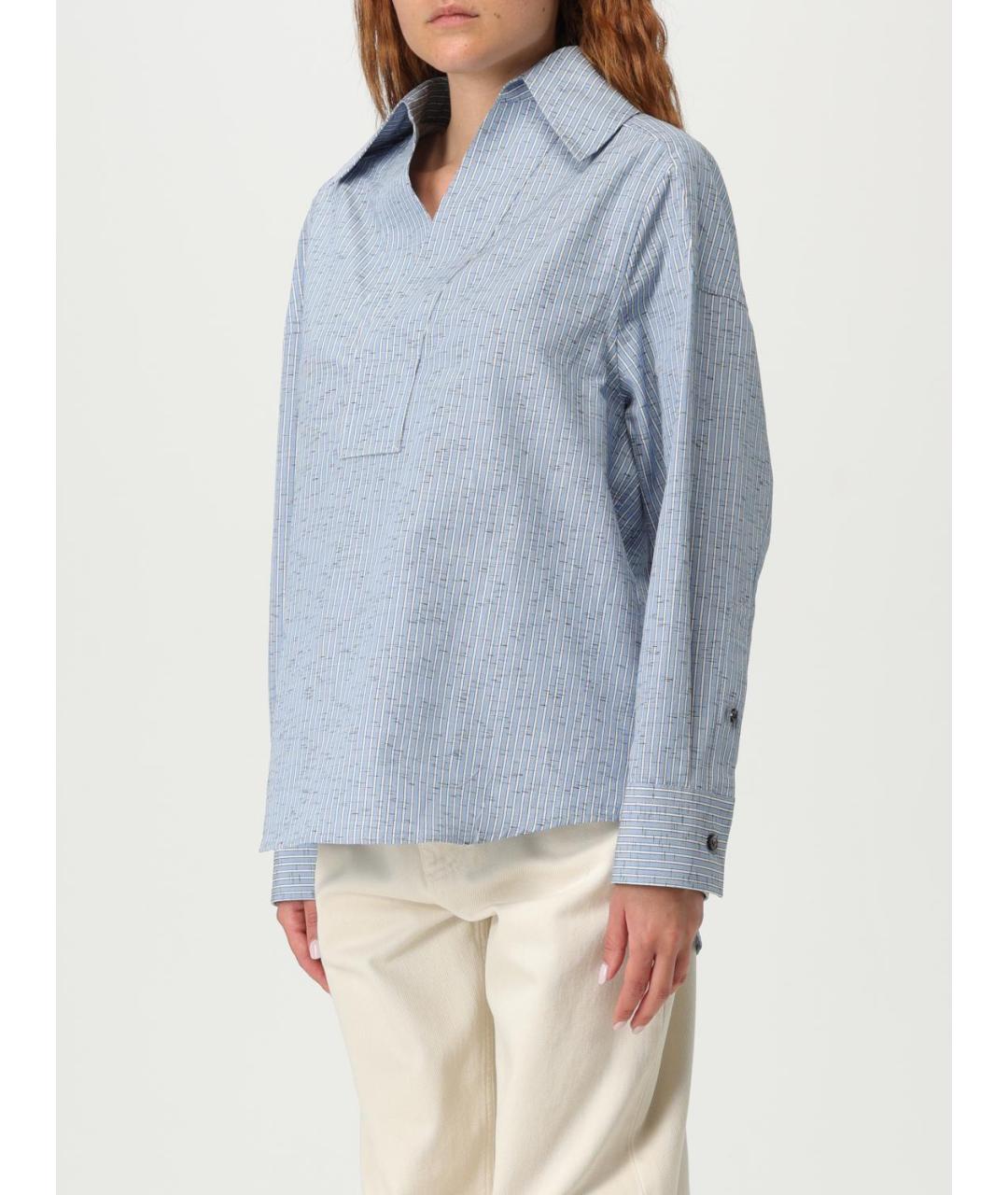 BOTTEGA VENETA Голубая хлопковая рубашка, фото 5
