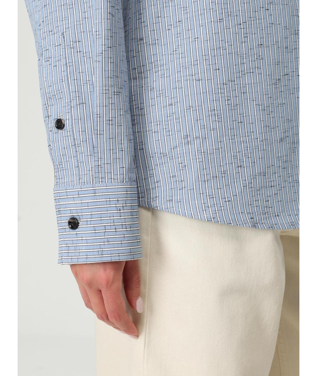 BOTTEGA VENETA Голубая хлопковая рубашка, фото 6