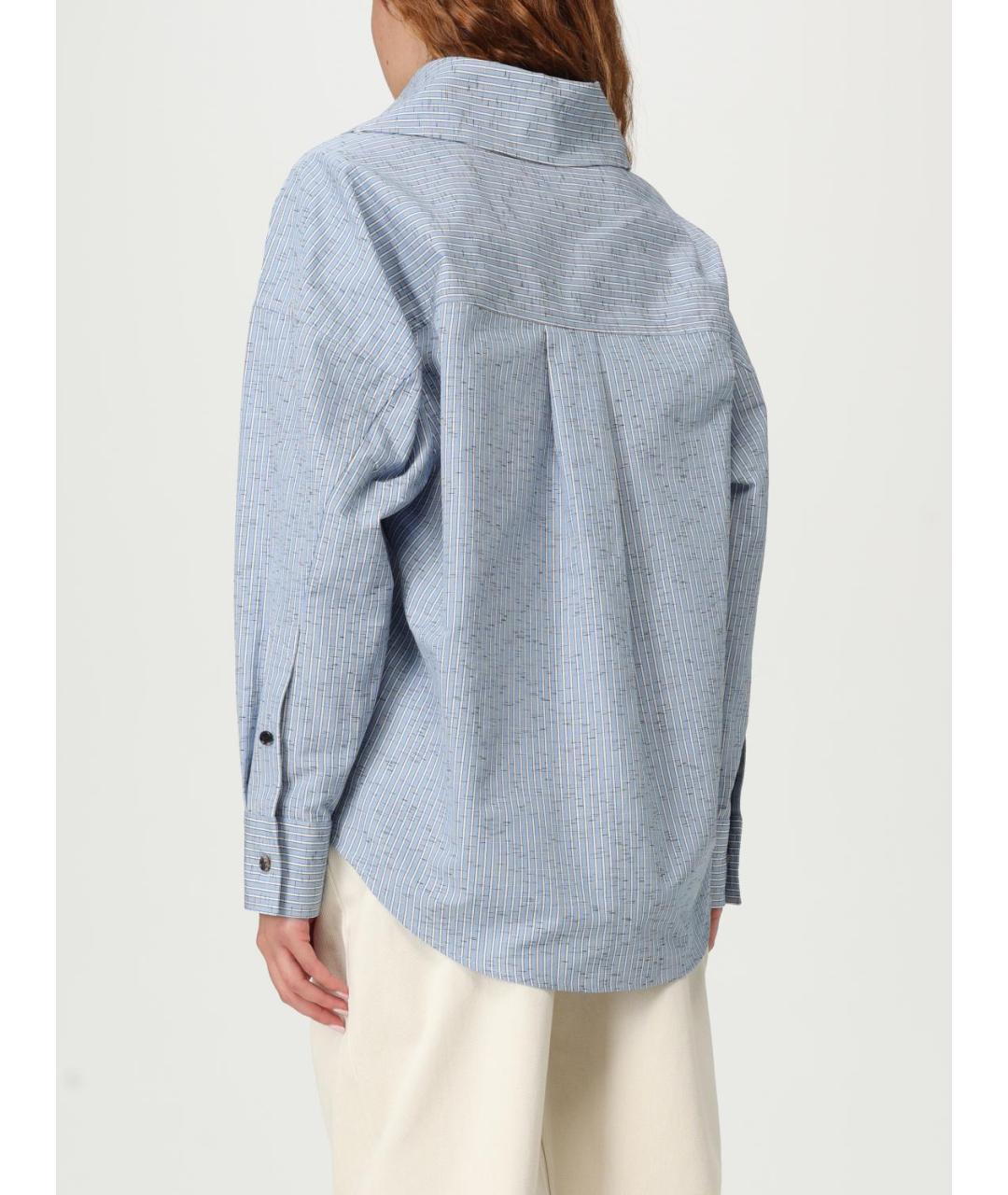 BOTTEGA VENETA Голубая хлопковая рубашка, фото 4