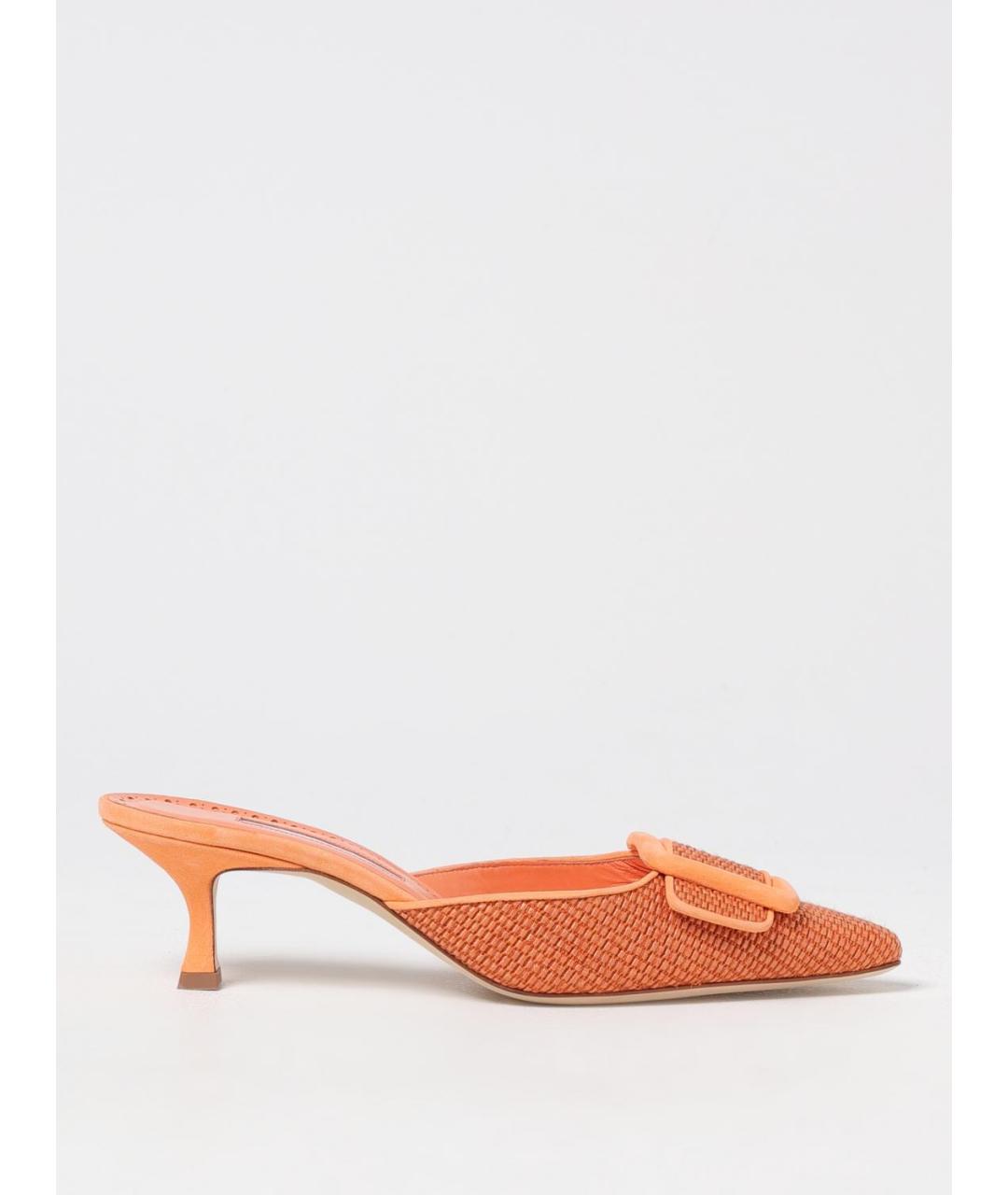 MANOLO BLAHNIK Оранжевое мюли, фото 5
