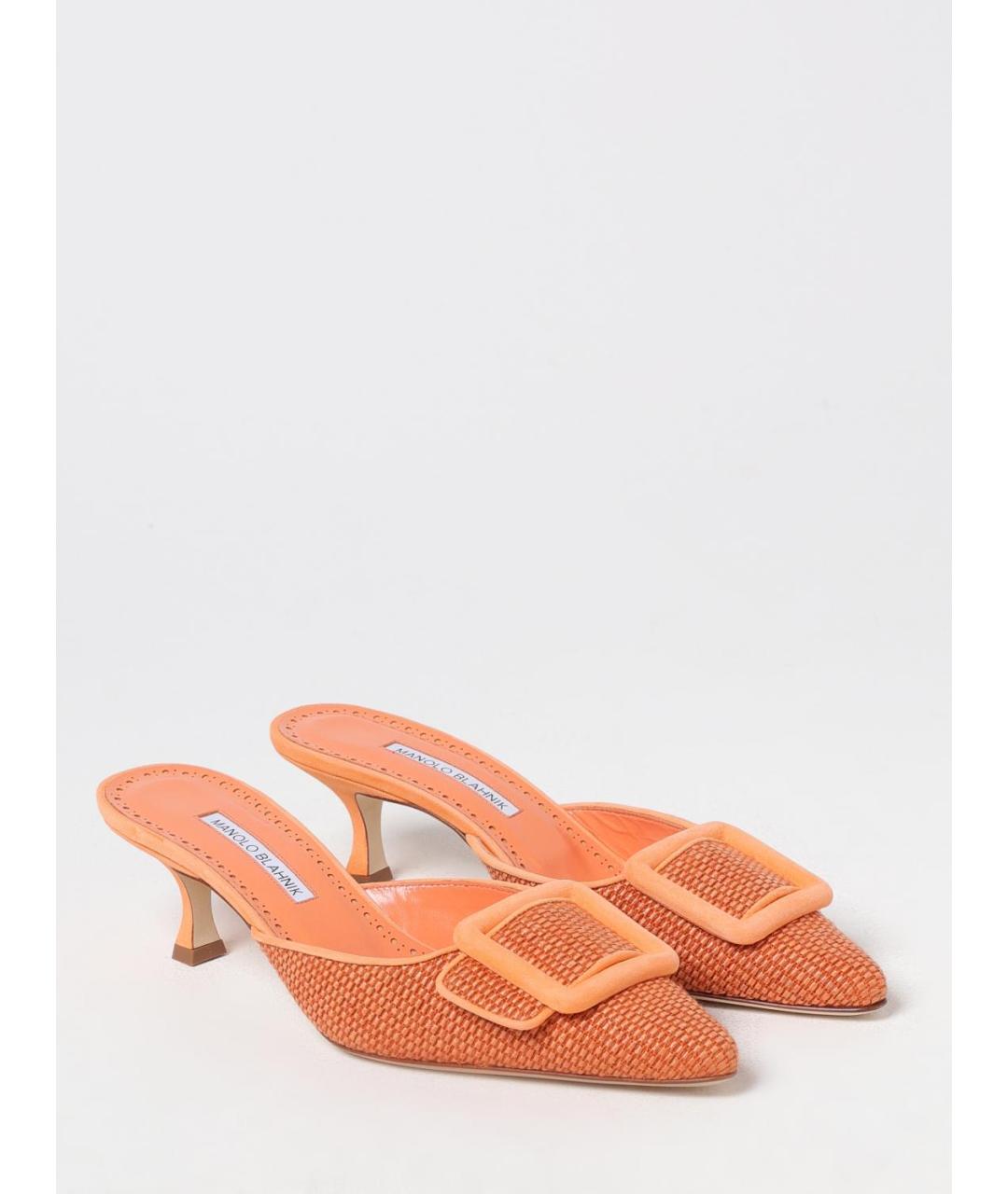 MANOLO BLAHNIK Оранжевое мюли, фото 2
