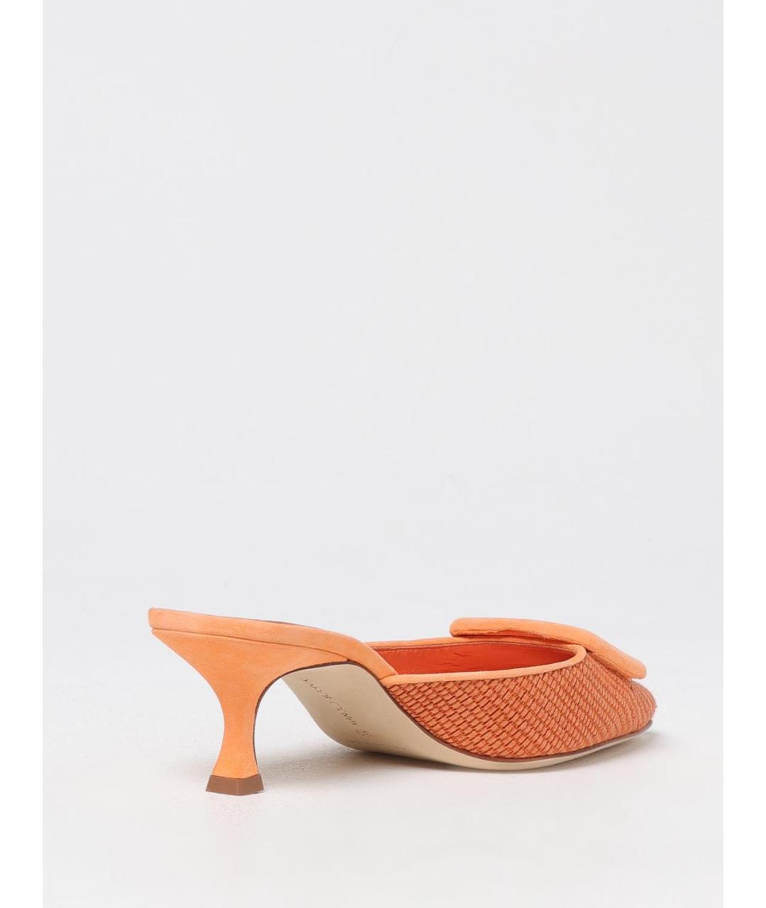 MANOLO BLAHNIK Оранжевое мюли, фото 3