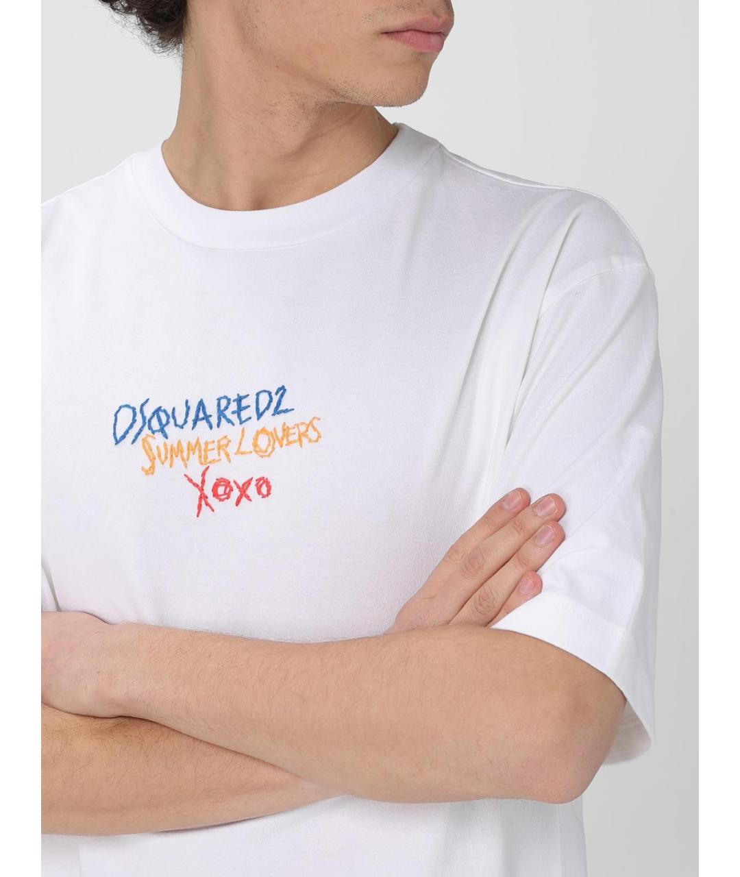 DSQUARED2 Белая хлопковая футболка, фото 6