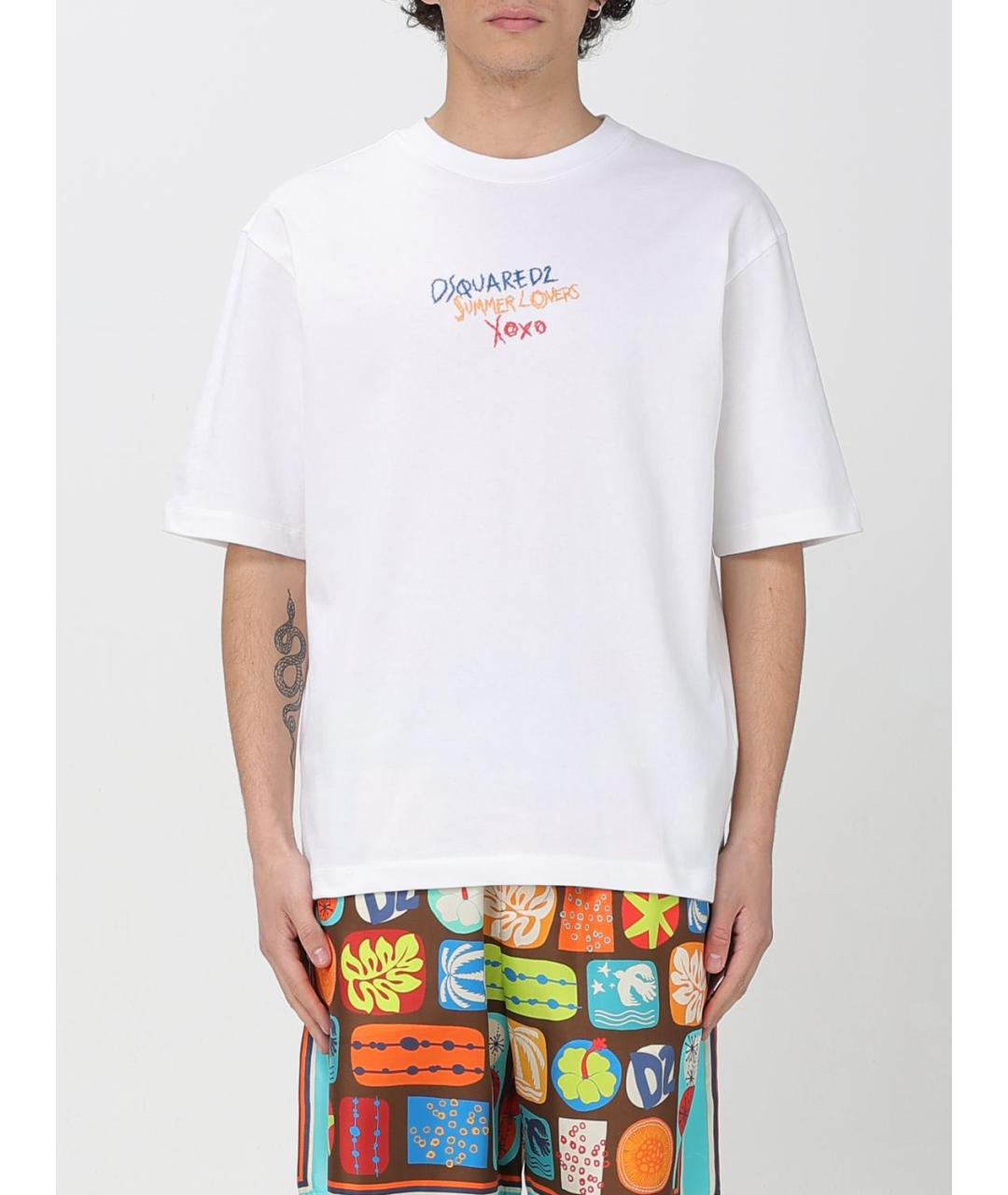 DSQUARED2 Белая хлопковая футболка, фото 2