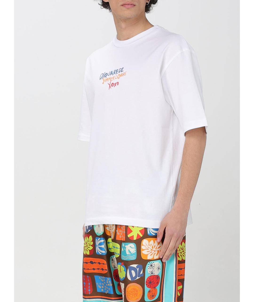DSQUARED2 Белая хлопковая футболка, фото 5