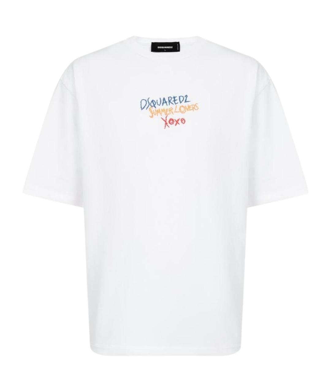 DSQUARED2 Белая хлопковая футболка, фото 1