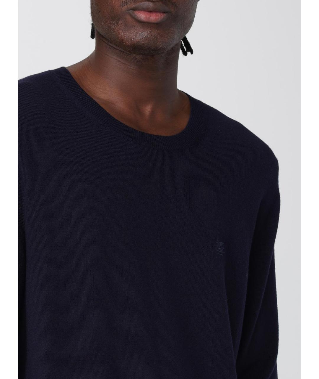 ETRO Темно-синий шерстяной джемпер / свитер, фото 5