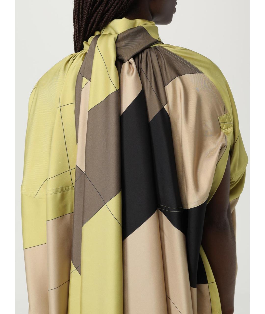 FERRAGAMO Зеленые шелковое коктейльное платье, фото 5