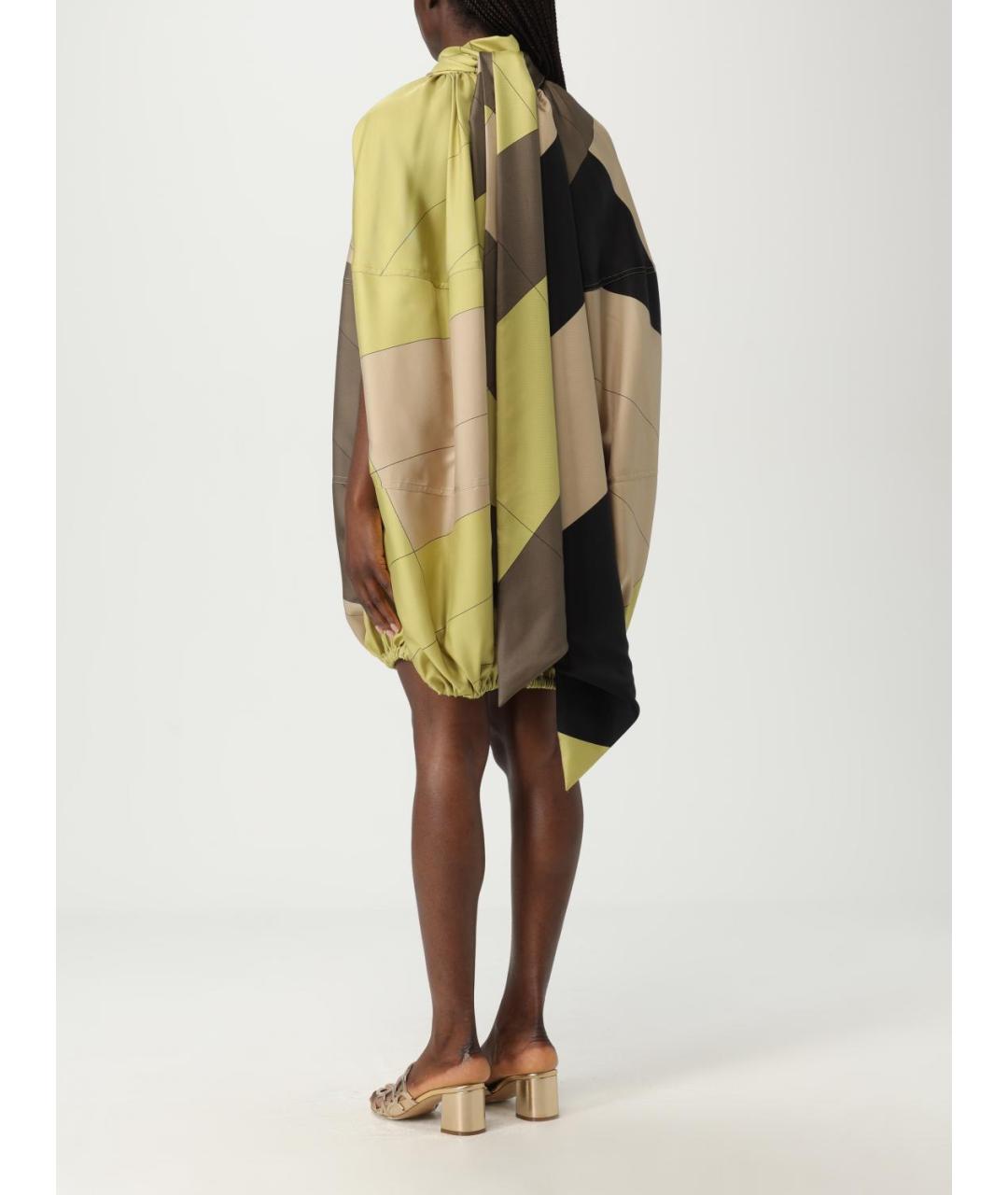 FERRAGAMO Зеленые шелковое коктейльное платье, фото 3