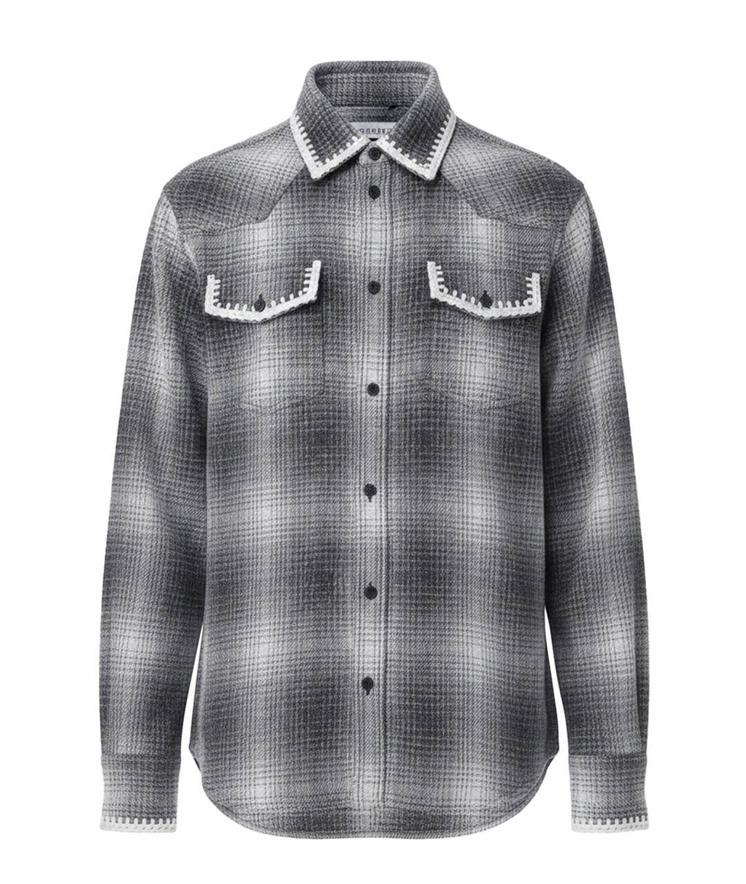 GOLDEN GOOSE DELUXE BRAND Серая шерстяная кэжуал рубашка, фото 1