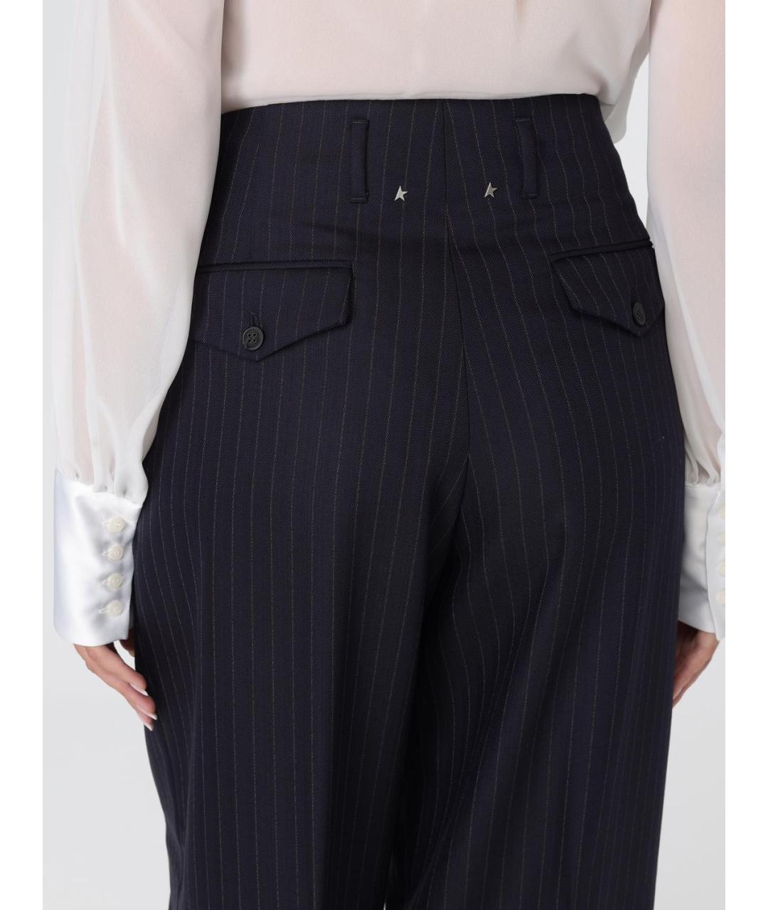 GOLDEN GOOSE DELUXE BRAND Синие хлопковые прямые брюки, фото 5