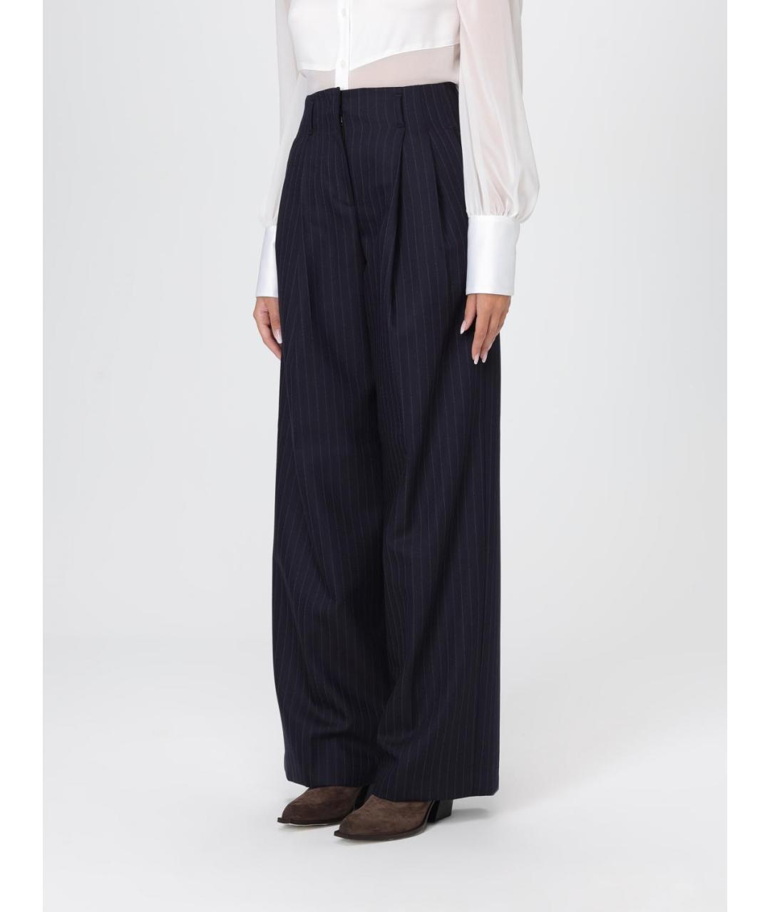 GOLDEN GOOSE DELUXE BRAND Синие хлопковые прямые брюки, фото 4