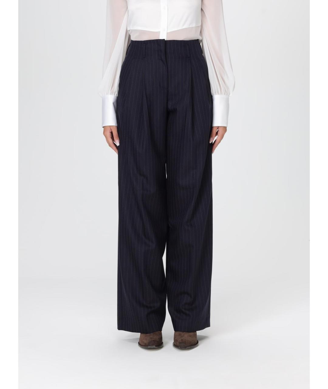 GOLDEN GOOSE DELUXE BRAND Синие хлопковые прямые брюки, фото 6