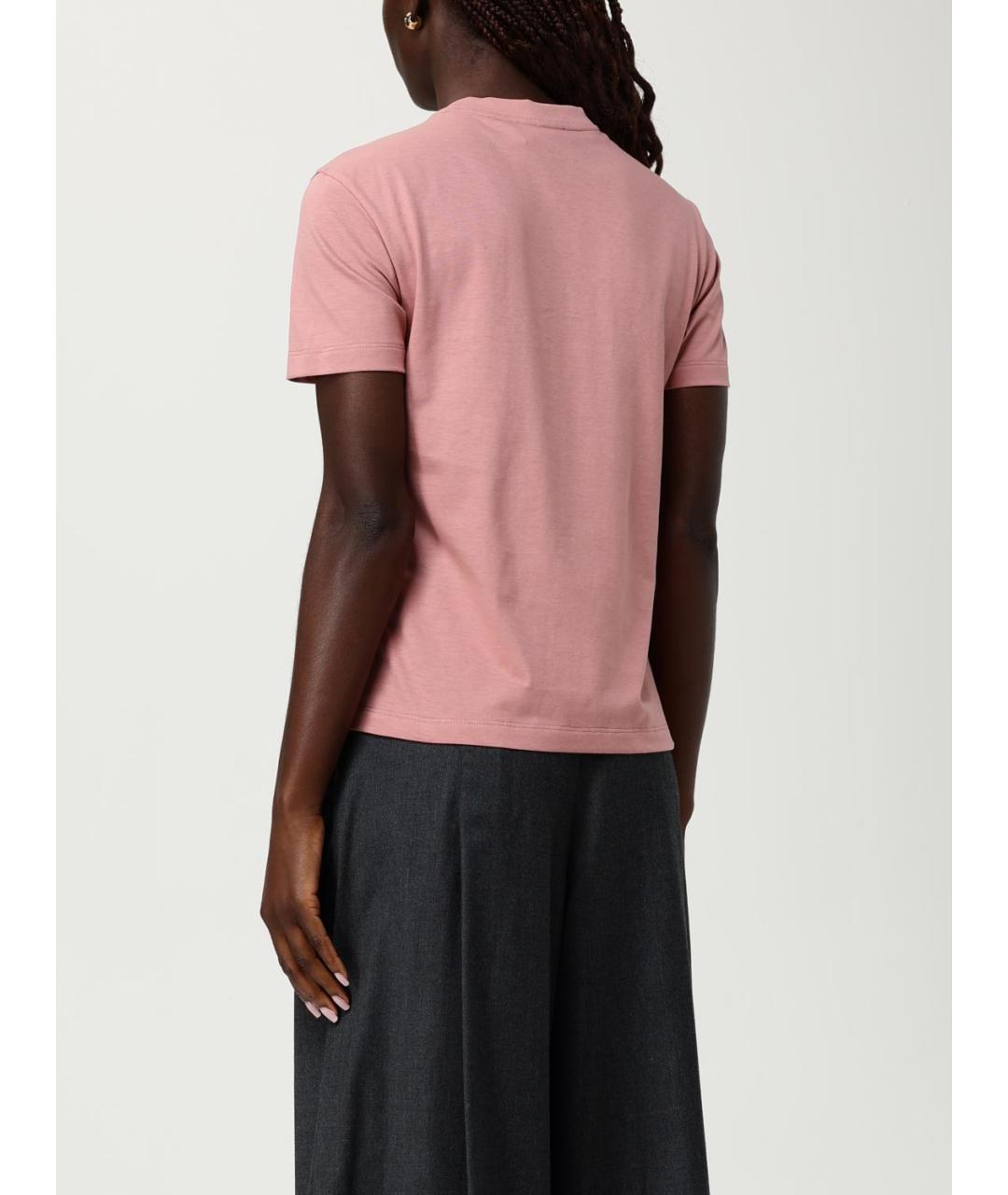 FENDI Розовая хлопковая футболка, фото 4