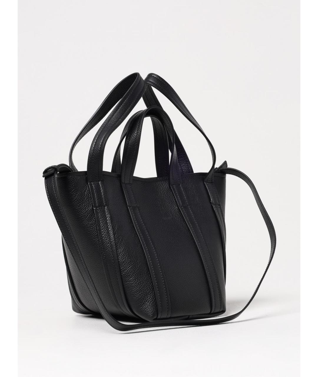 BALENCIAGA Черная кожаная сумка тоут, фото 3