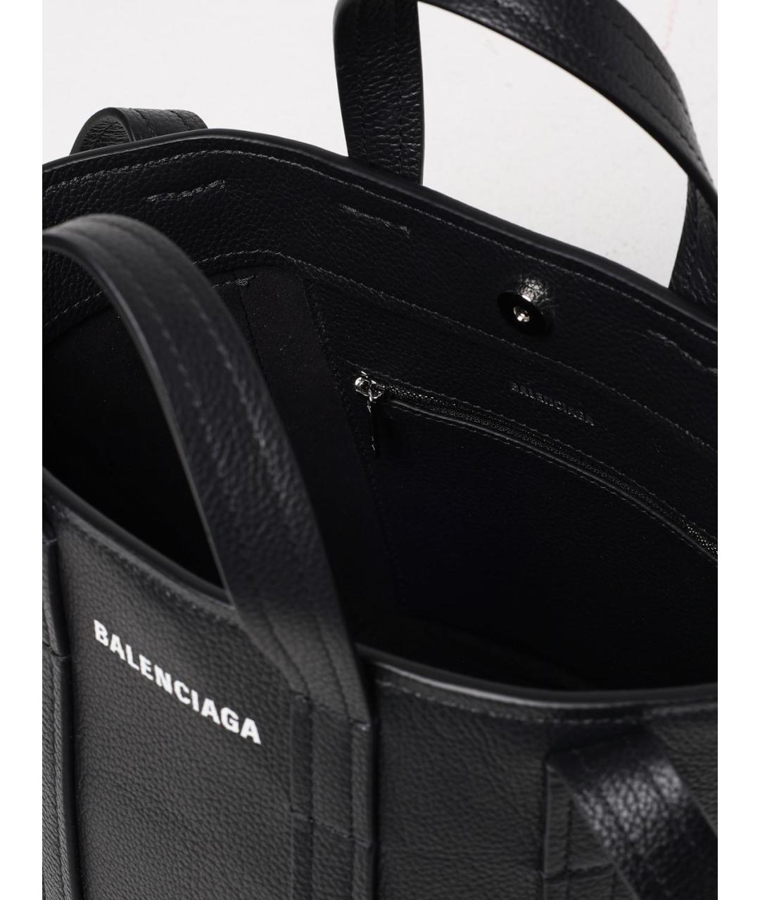 BALENCIAGA Черная кожаная сумка тоут, фото 5