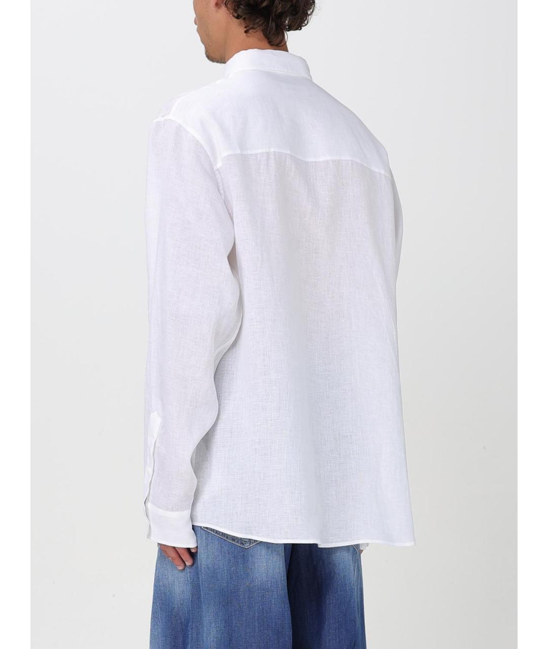 DSQUARED2 Белая льняная кэжуал рубашка, фото 4