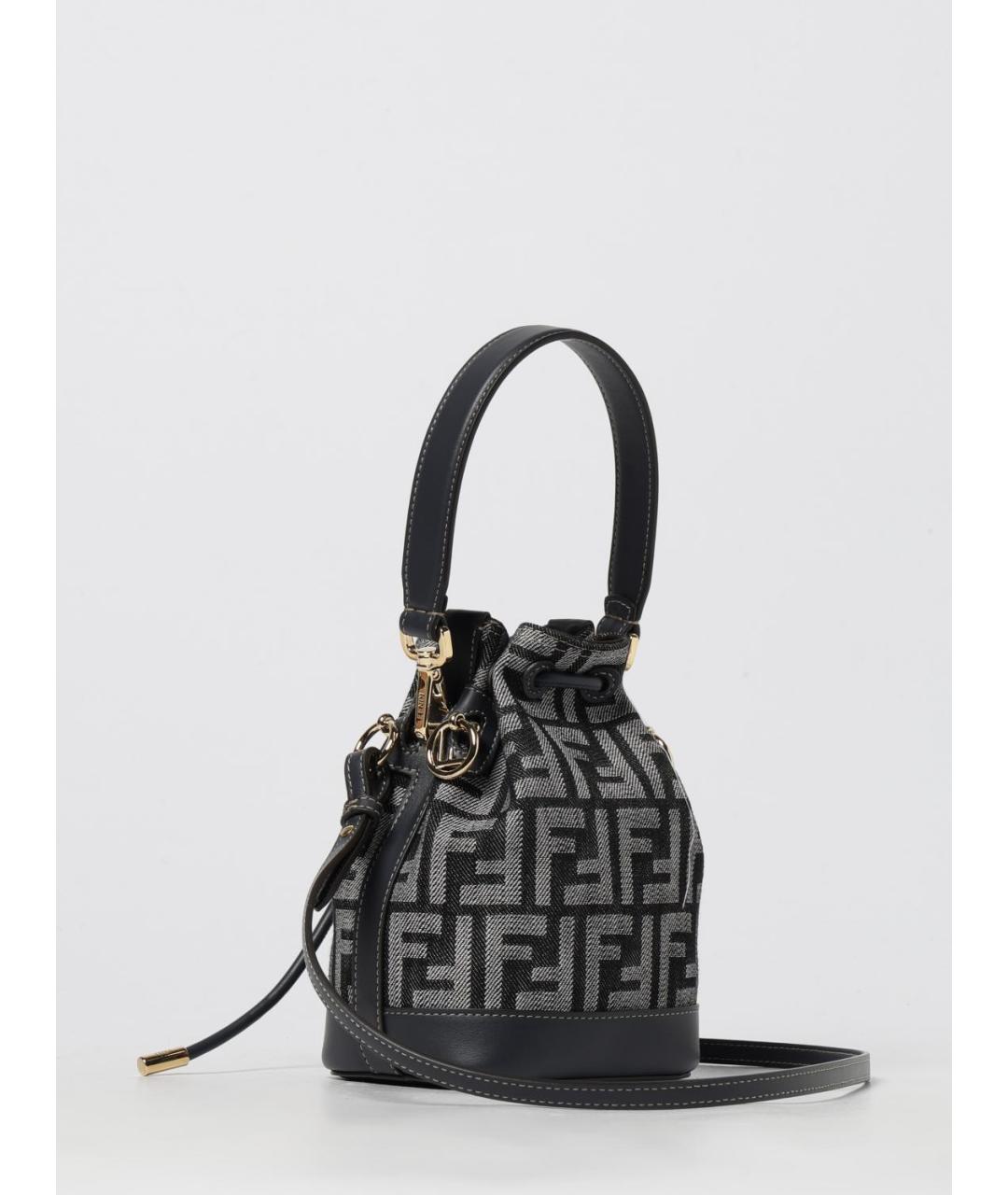 FENDI Черная тканевая сумка через плечо, фото 3