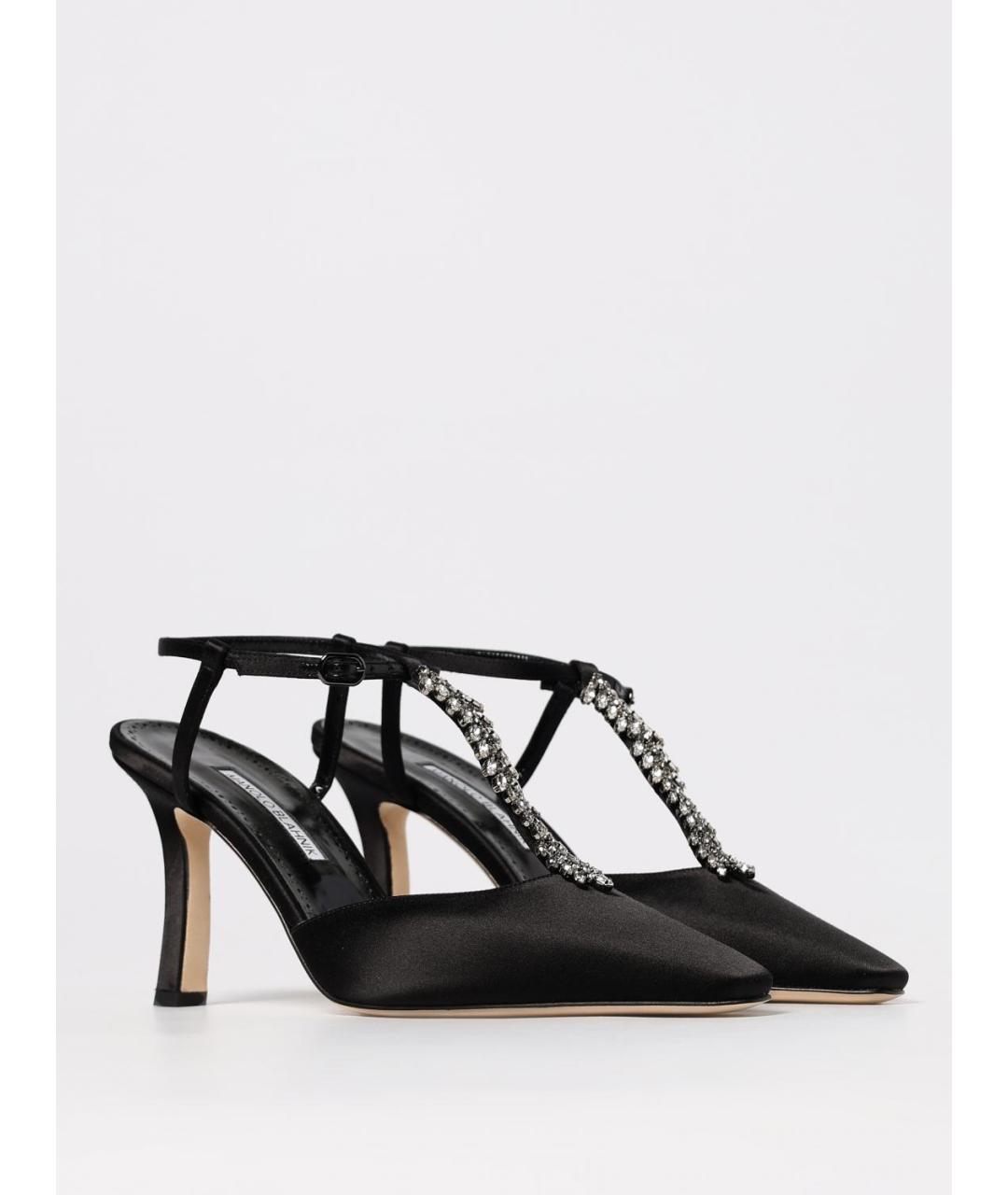 MANOLO BLAHNIK Черные текстильные туфли, фото 2