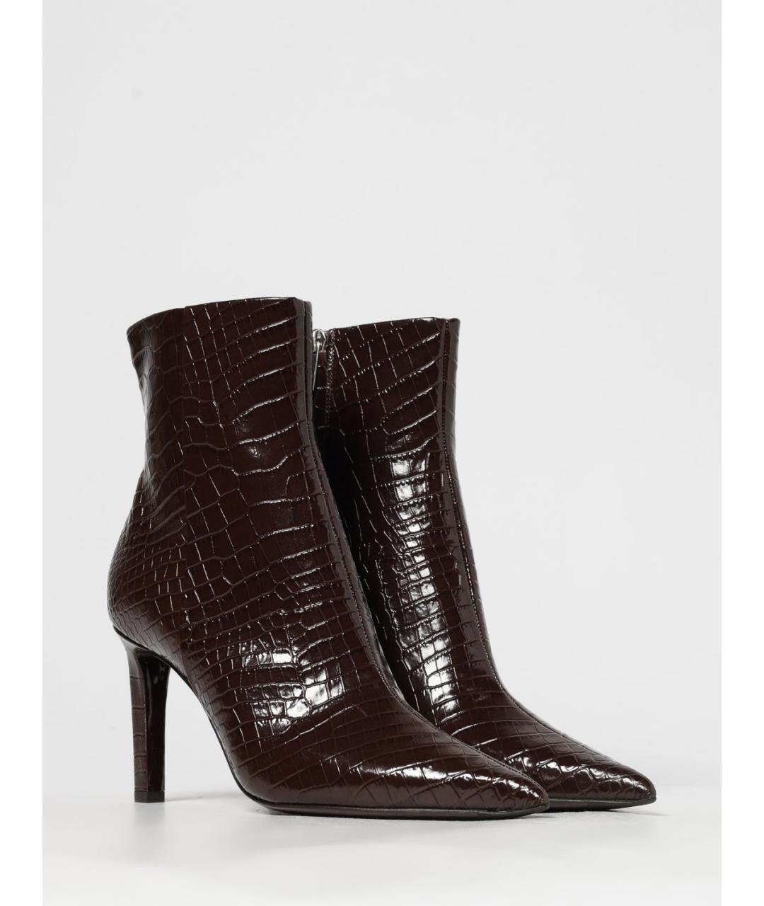 JIMMY CHOO Коричневые кожаные ботильоны, фото 2