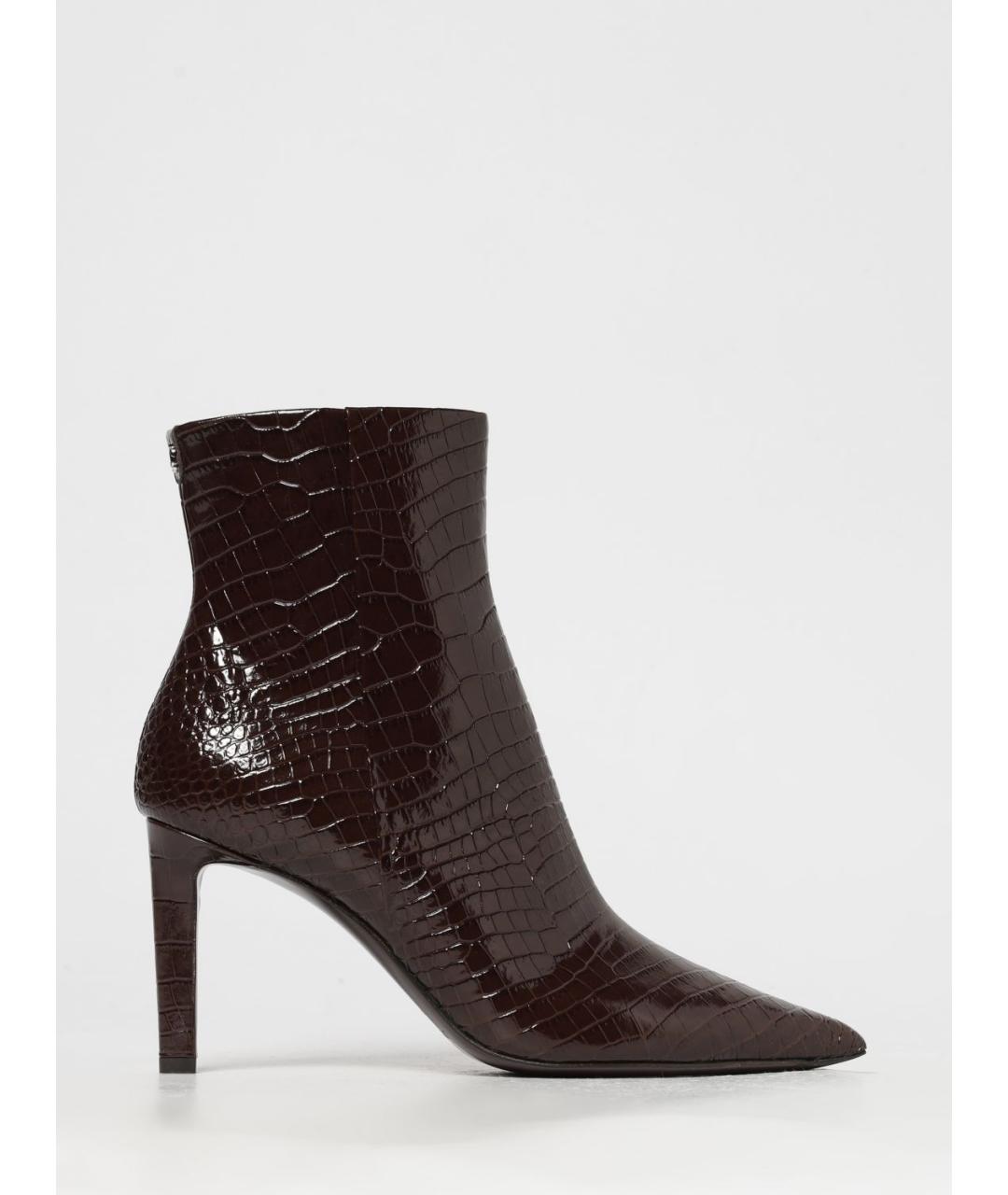 JIMMY CHOO Коричневые кожаные ботильоны, фото 4