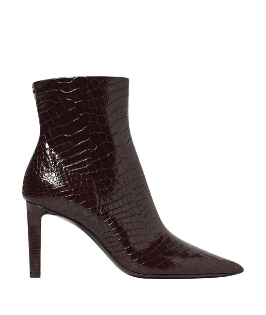 JIMMY CHOO Коричневые кожаные ботильоны, фото 1