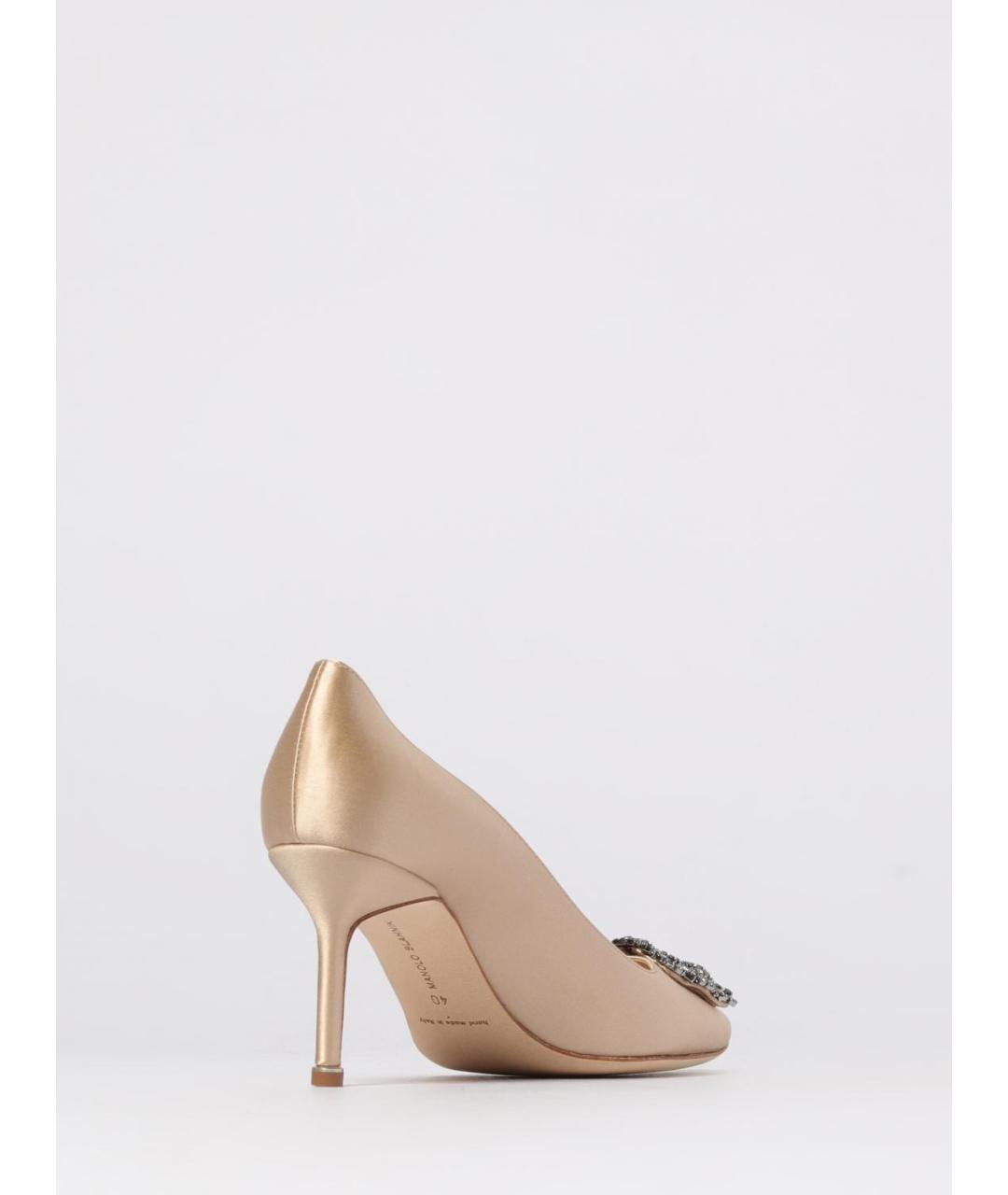 MANOLO BLAHNIK Бежевые текстильные туфли, фото 3