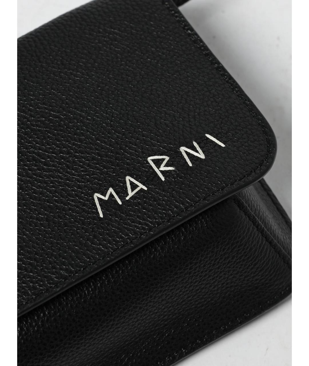 MARNI Черная кожаная сумка на плечо, фото 4