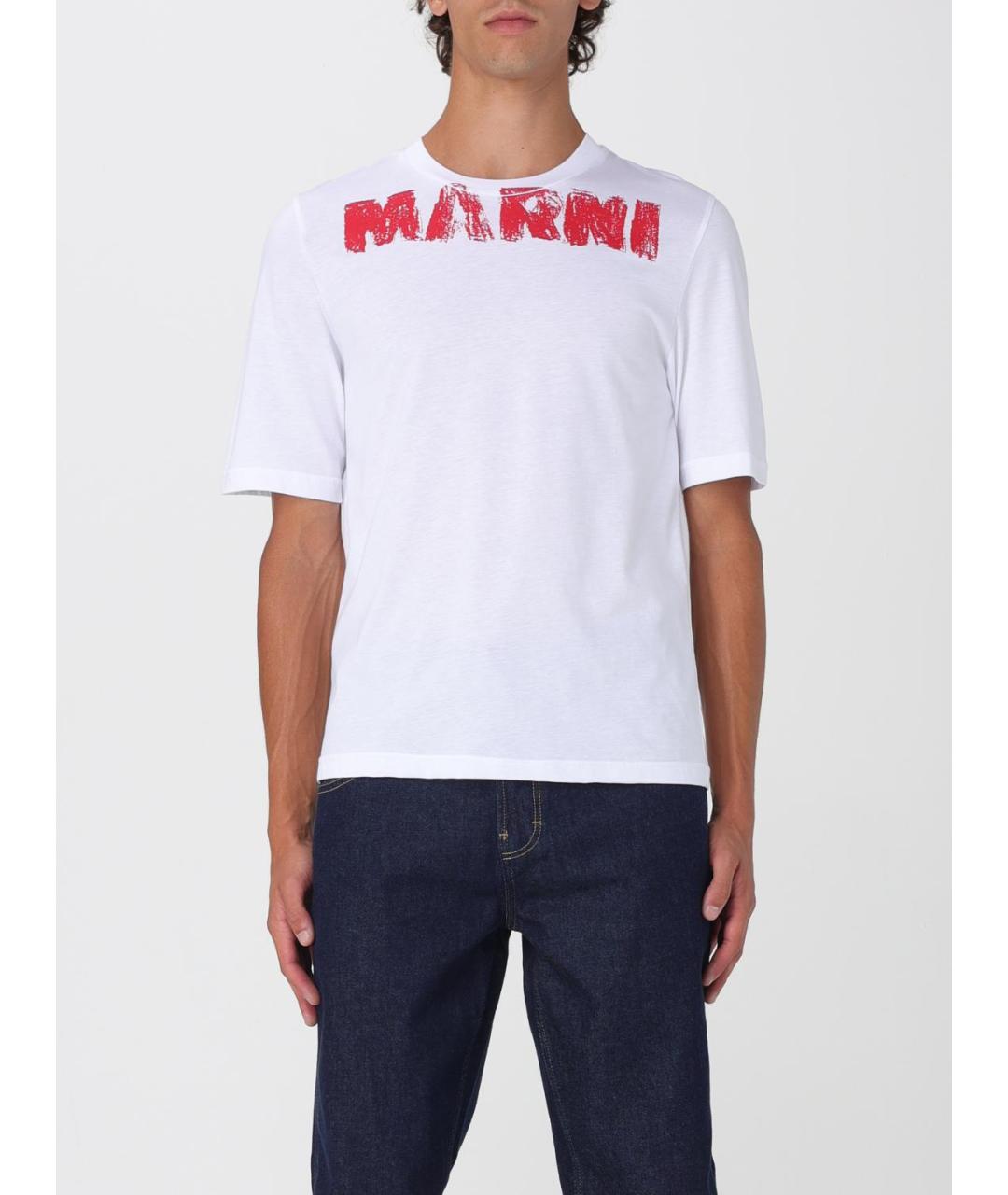MARNI Белая хлопковая футболка, фото 6