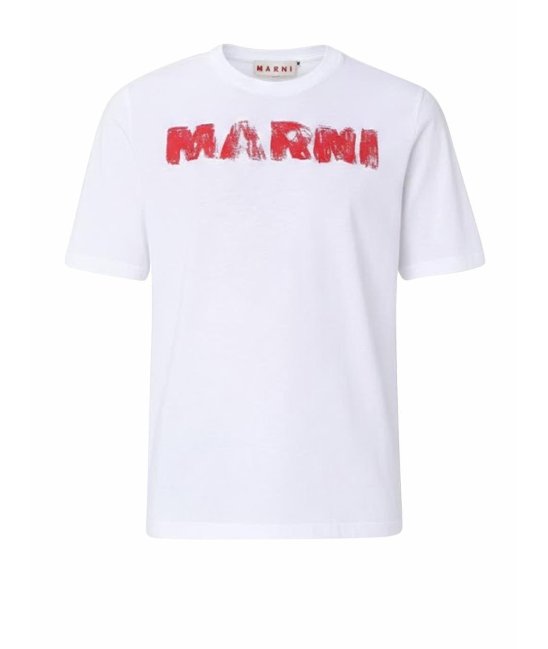 MARNI Белая хлопковая футболка, фото 1