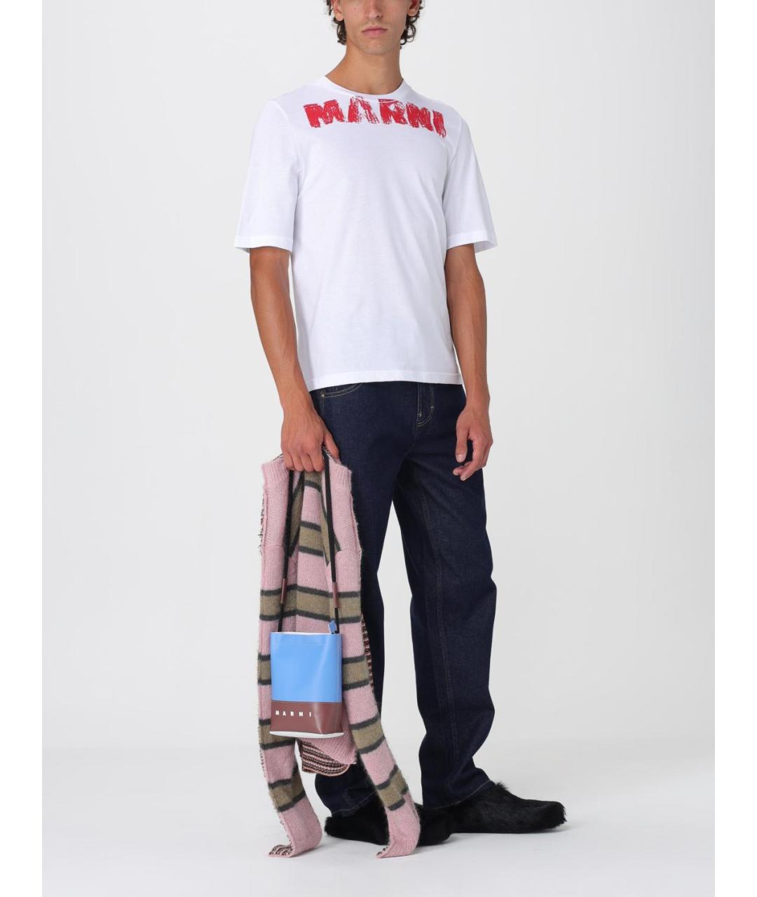 MARNI Белая хлопковая футболка, фото 2