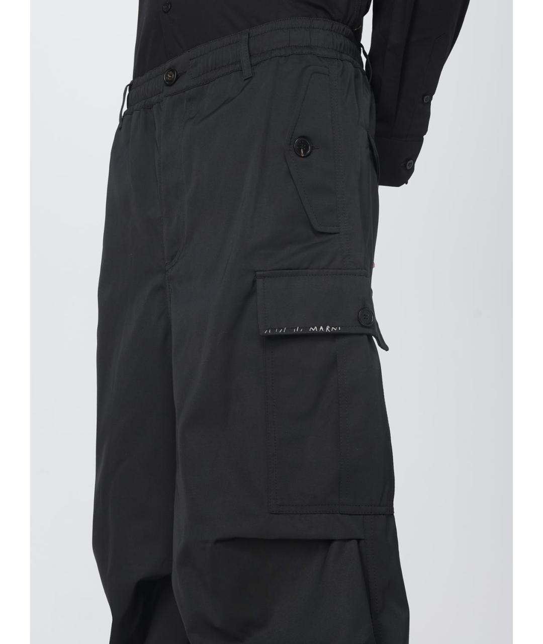 MARNI Черные полиэстеровые повседневные брюки, фото 5