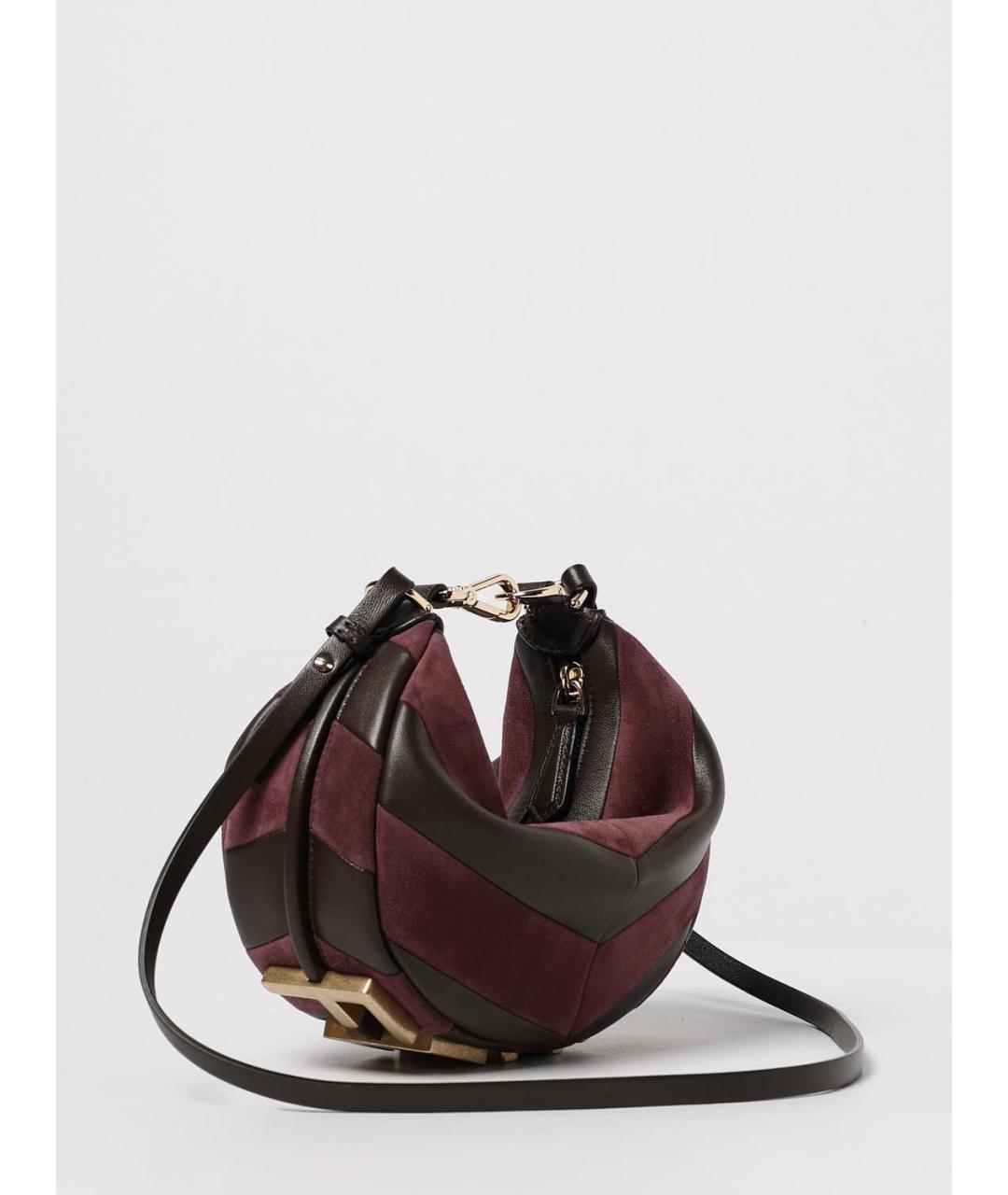 FENDI Коричневая кожаная сумка с короткими ручками, фото 3