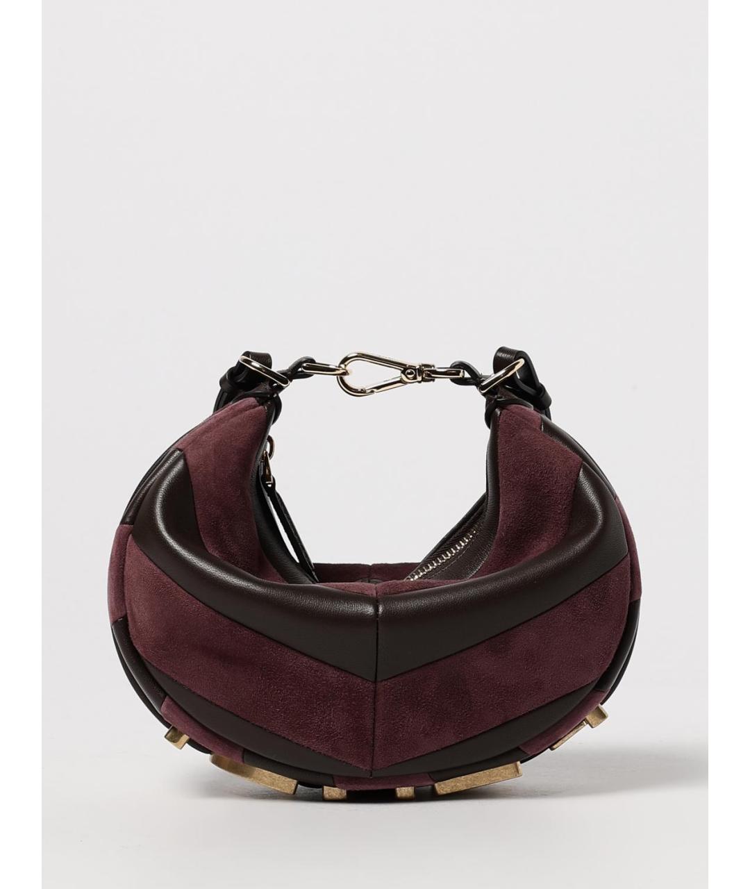 FENDI Коричневая кожаная сумка с короткими ручками, фото 6