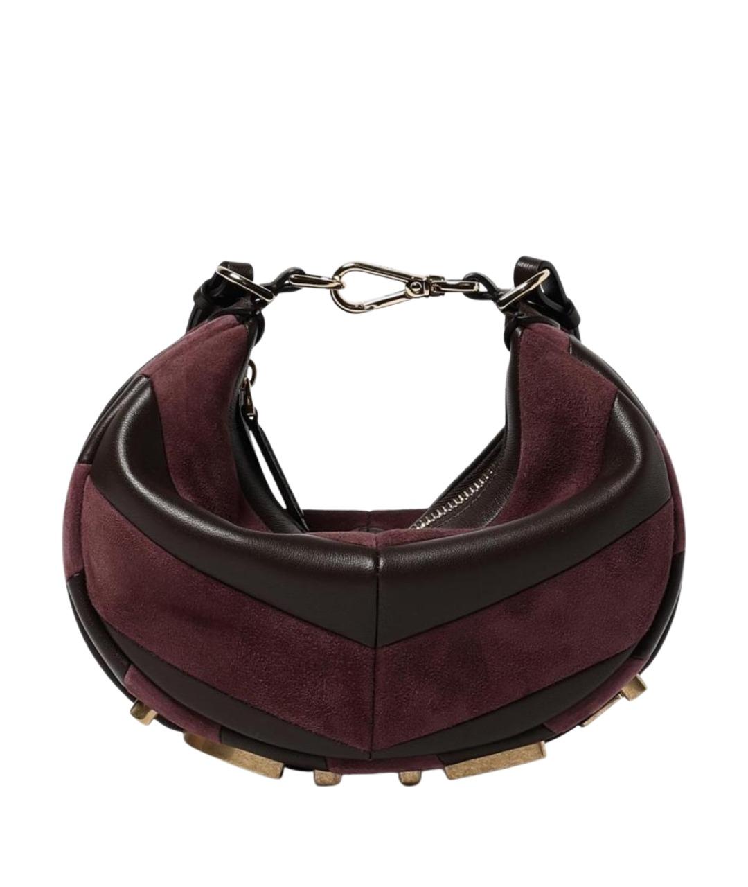 FENDI Коричневая кожаная сумка с короткими ручками, фото 1