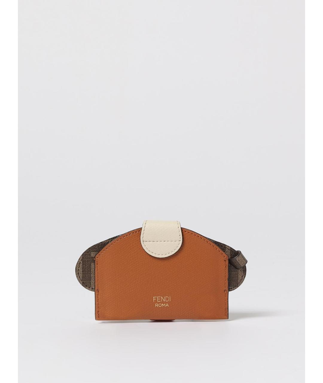 FENDI Коричневый кожаный кардхолдер, фото 2