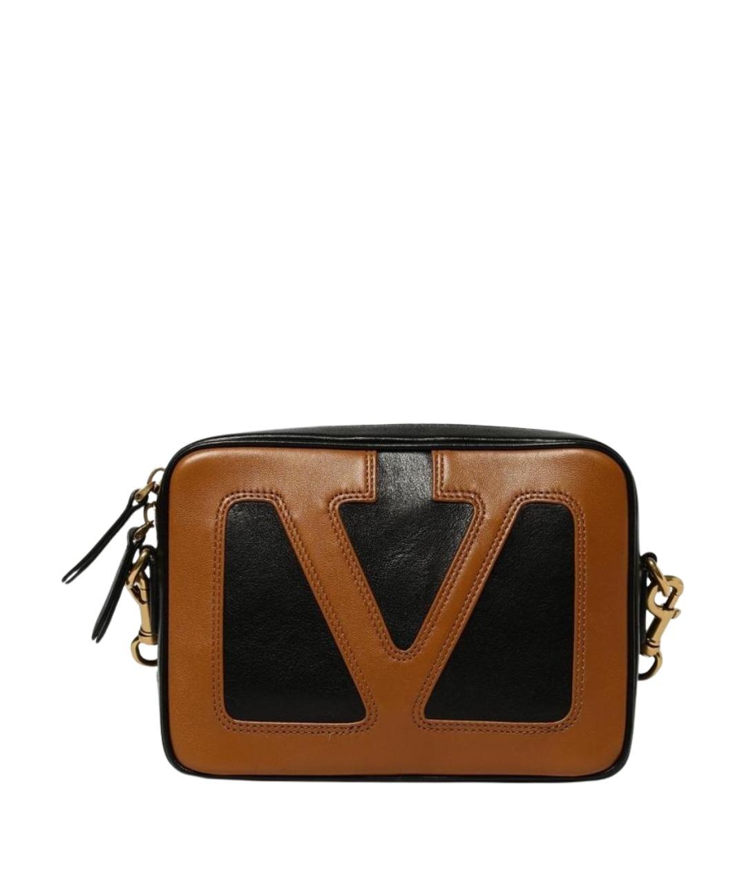 VALENTINO Черная кожаная сумка на плечо, фото 1