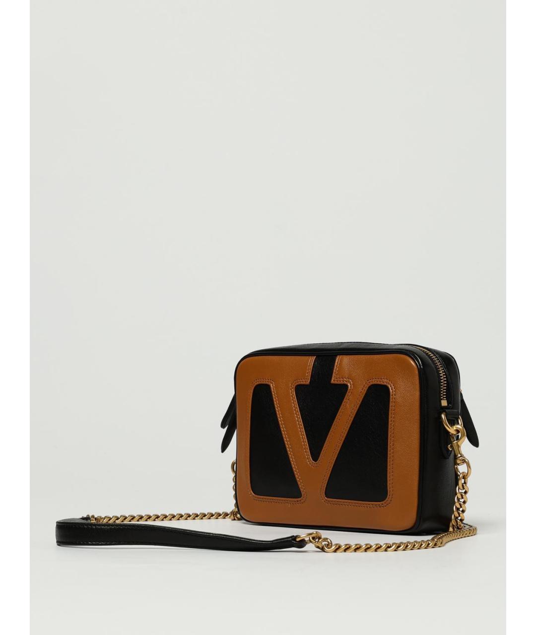 VALENTINO Черная кожаная сумка на плечо, фото 4