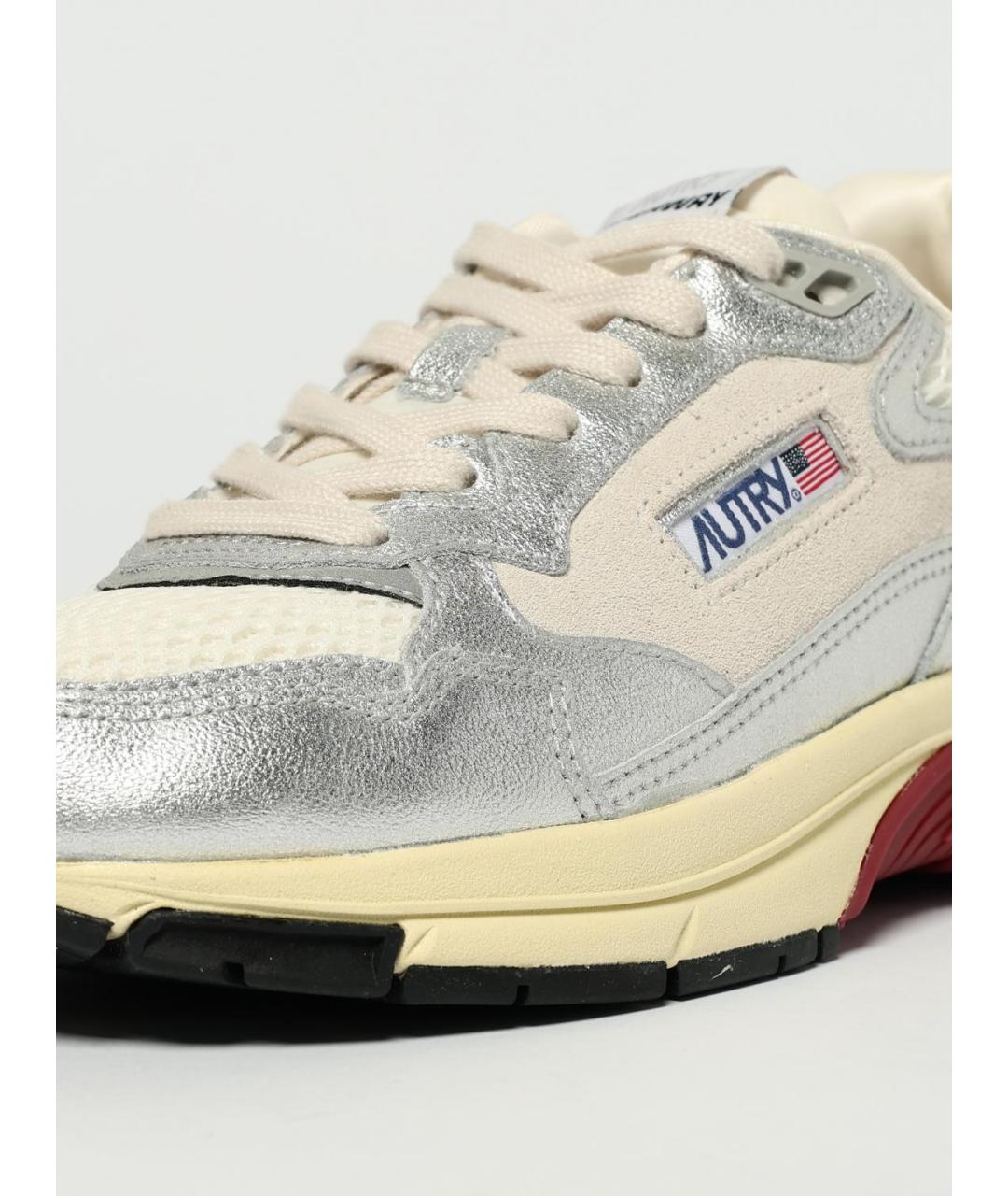 AUTRY Серебряные кожаные кроссовки, фото 4