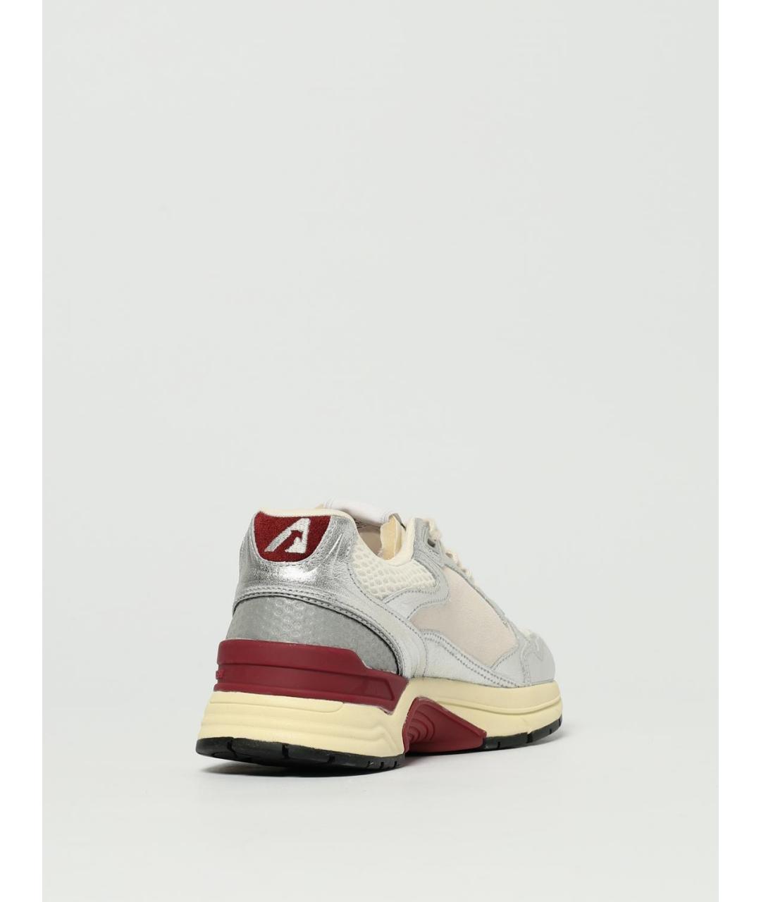 AUTRY Серебряные кожаные кроссовки, фото 3