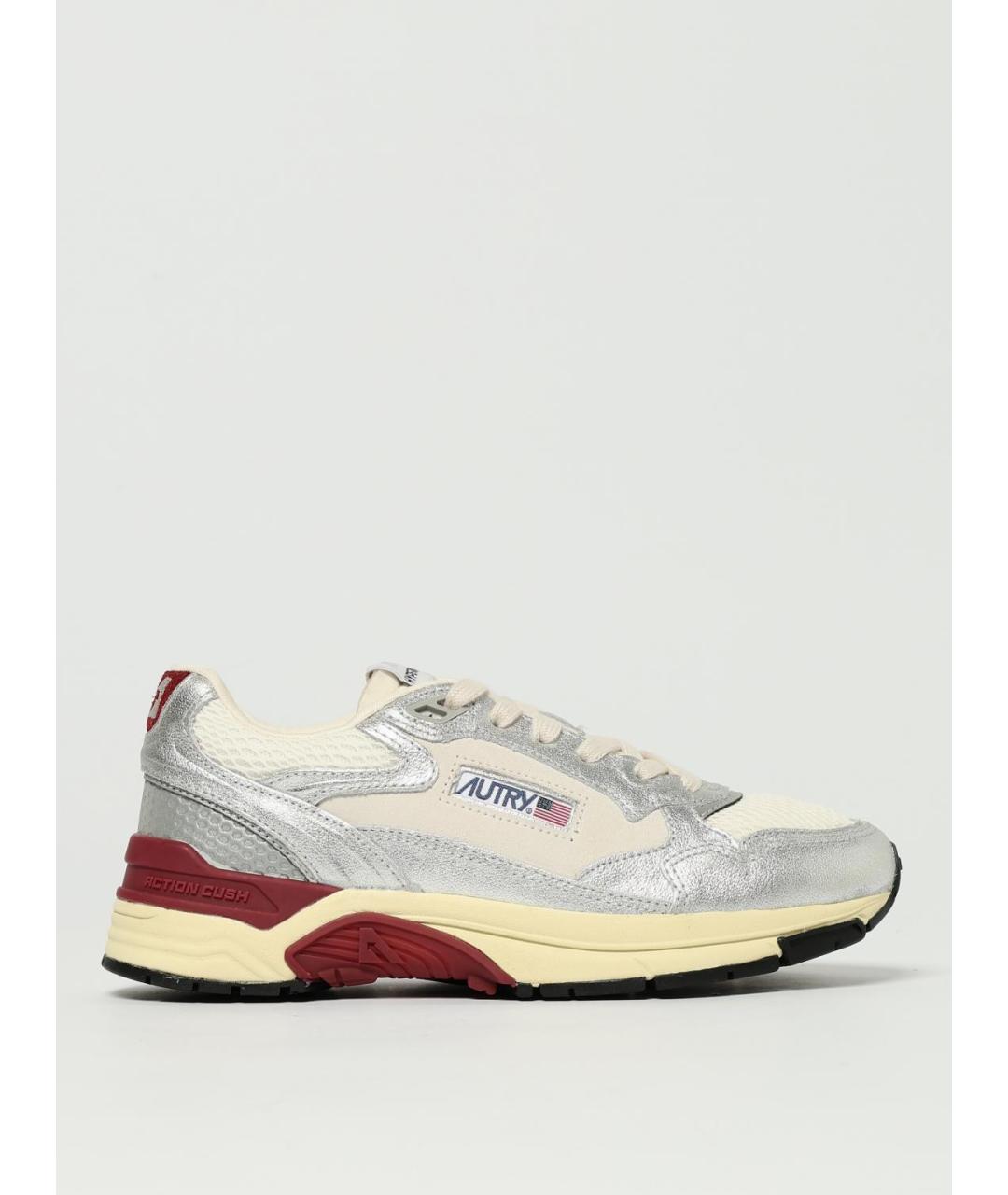 AUTRY Серебряные кожаные кроссовки, фото 5