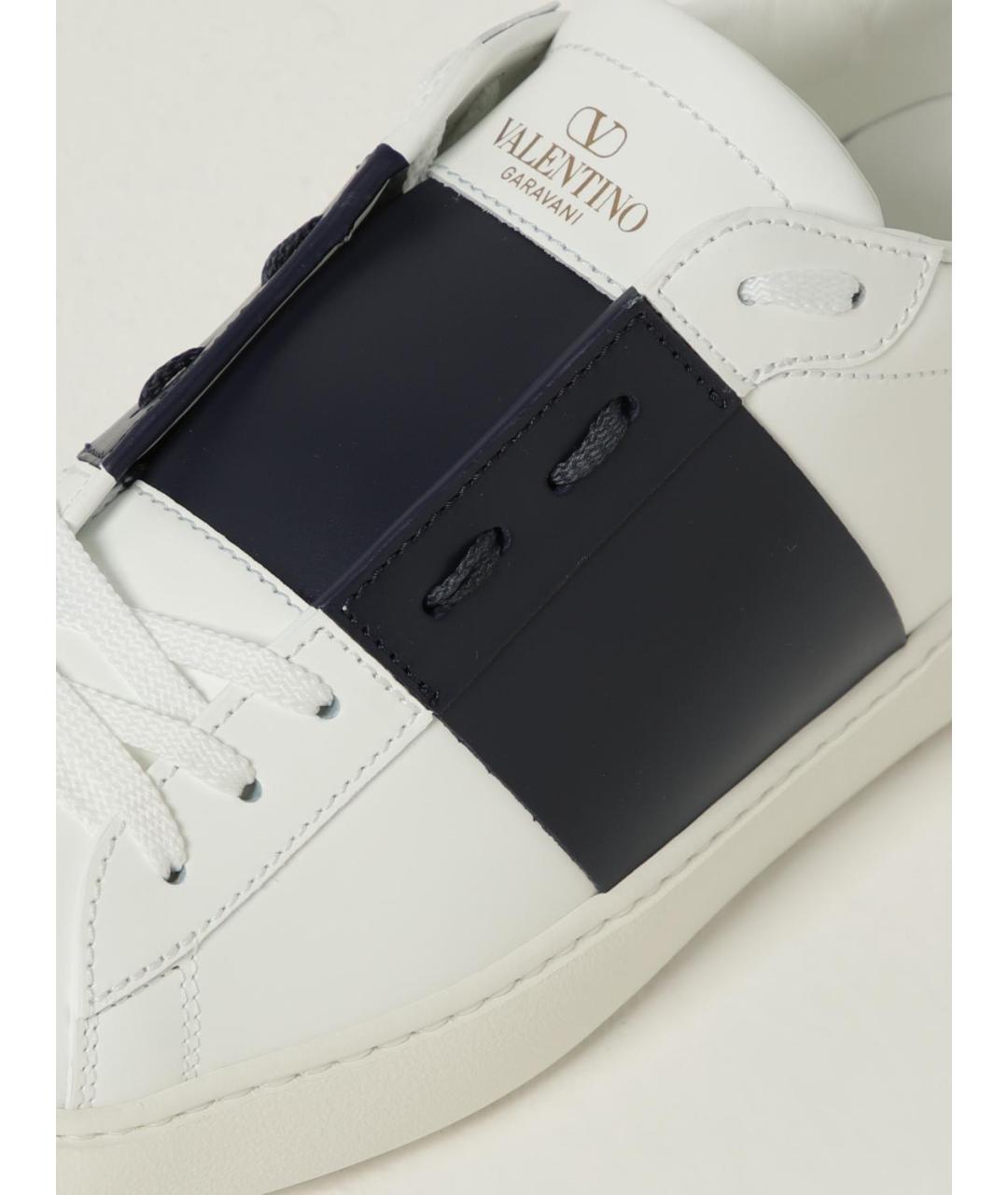 VALENTINO Белые кожаные низкие кроссовки / кеды, фото 4