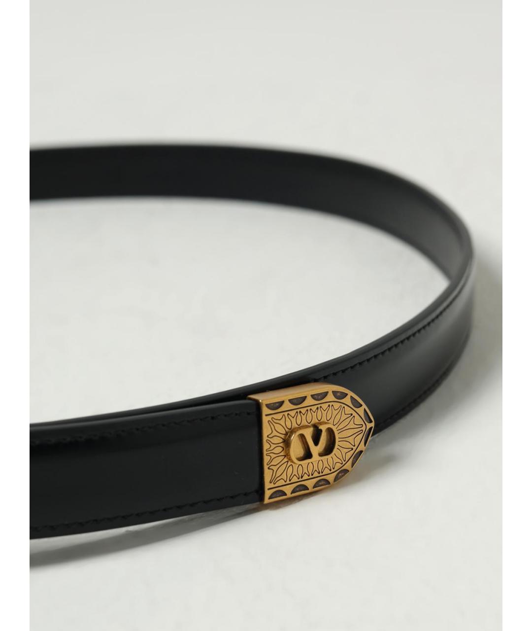 VALENTINO Черный кожаный ремень, фото 2