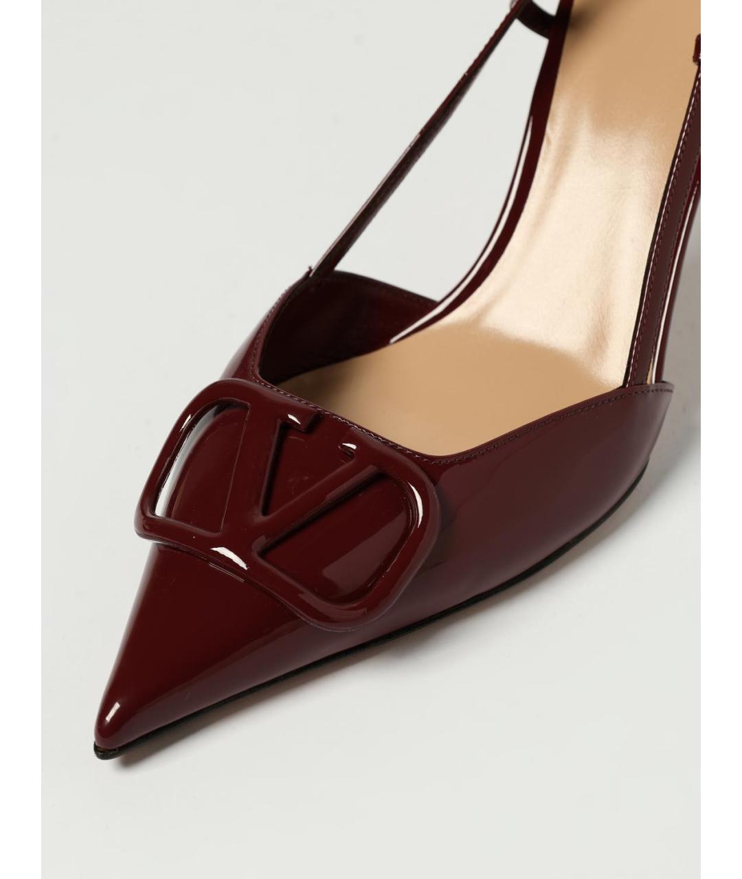 VALENTINO Бордовые туфли из лакированной кожи, фото 4