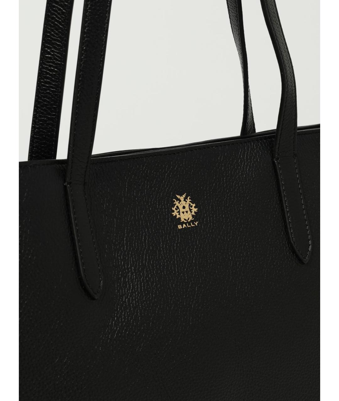 BALLY Черная кожаная сумка тоут, фото 3